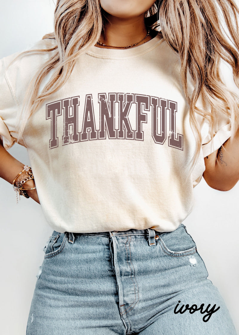 PRE-ORDER: Thankful University Tee *7 Colors (S-3X)