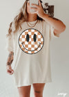 *Fall Checkered Happy Face Tee *6 Colors (S-3X)