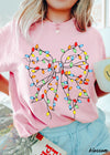 *Christmas Lights Coquette Tee *12 Colors (S-3X)