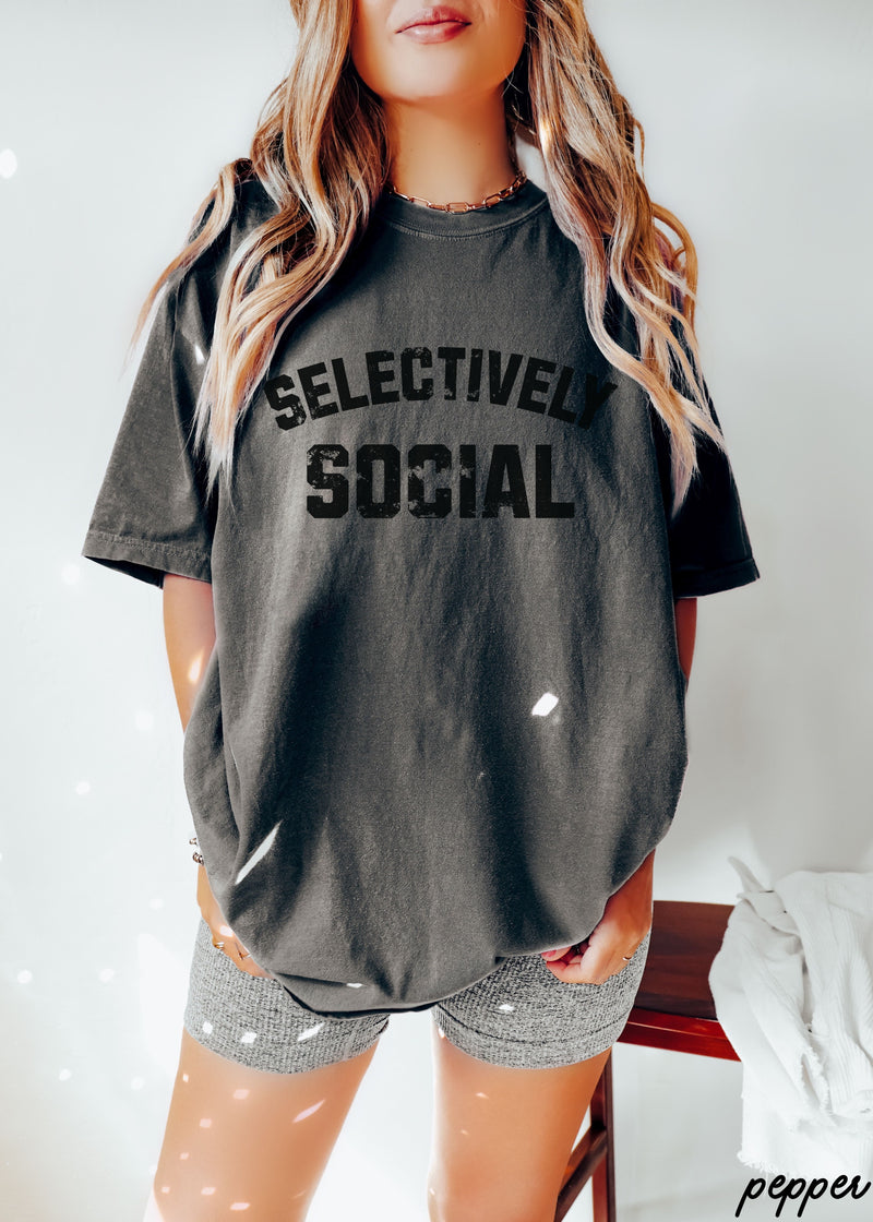 Pre-Order: Selectively Social Tee *9 Colors (S-3X)