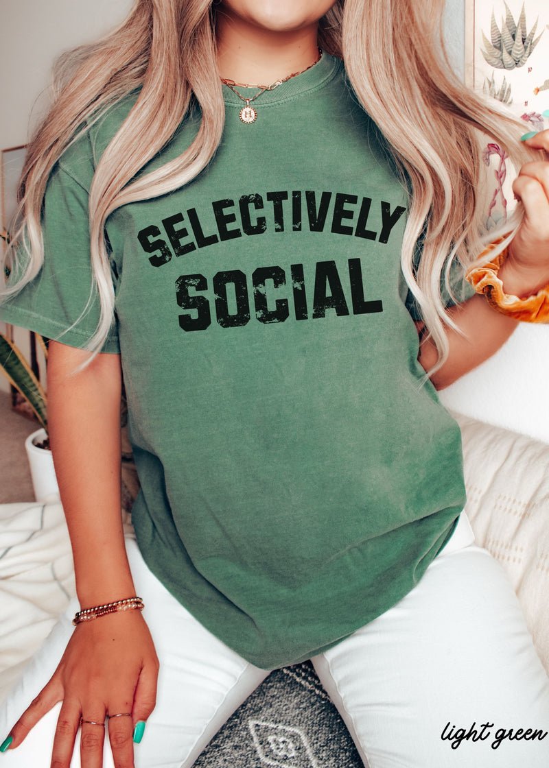 Pre-Order: Selectively Social Tee *9 Colors (S-3X)