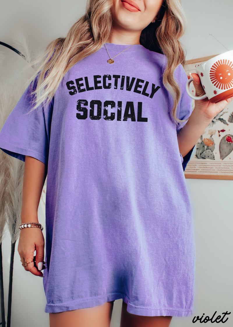 Pre-Order: Selectively Social Tee *9 Colors (S-3X)