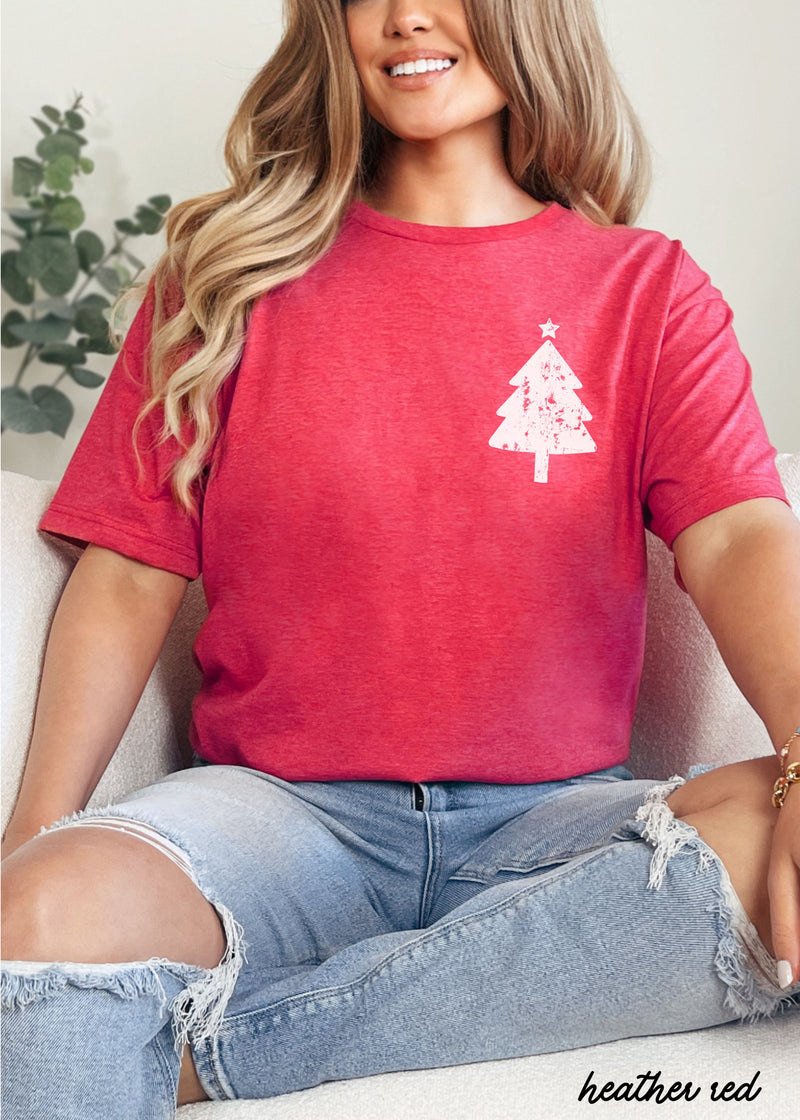 Pre Order: Xmas Tree Pocket Tee *4 Colors (S-3X)