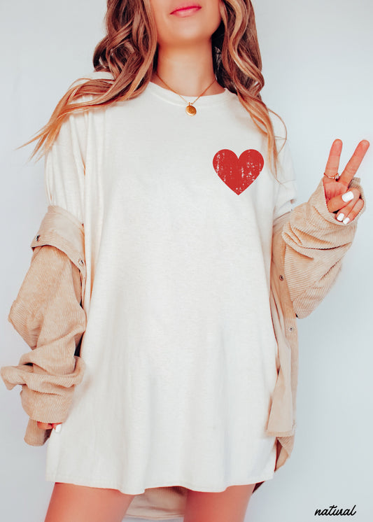 Pocket Heart Tee *4 Colors (S-3X)