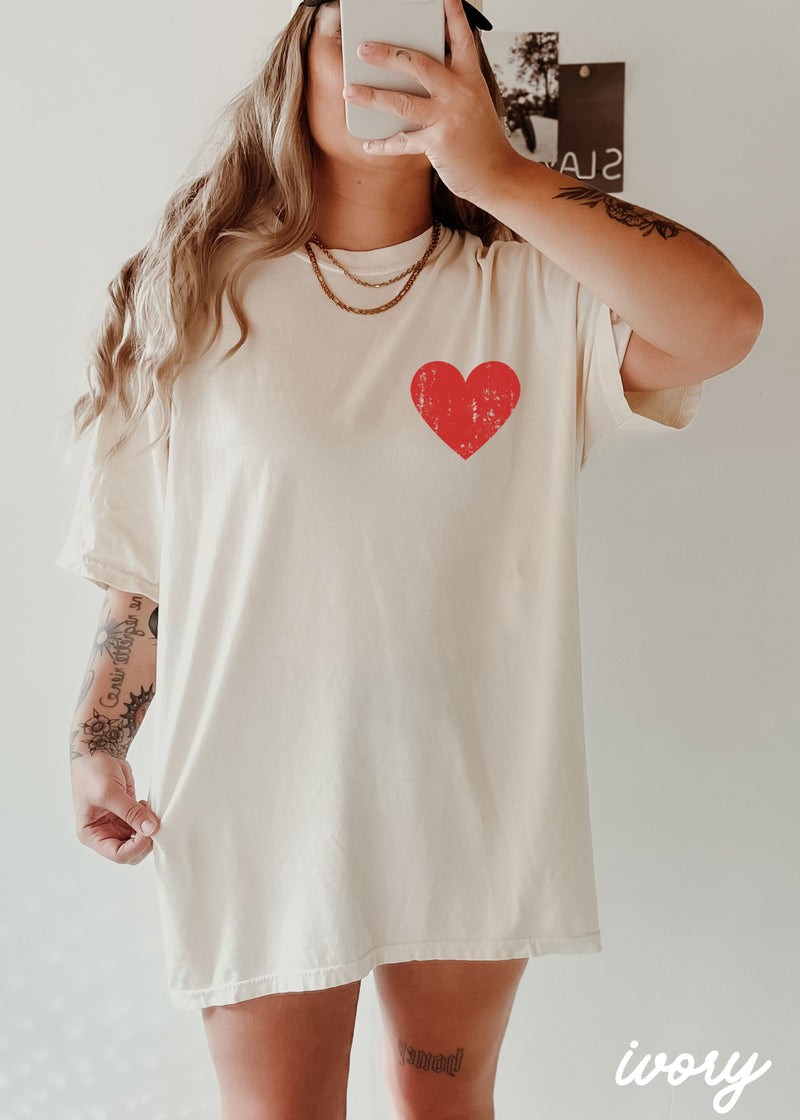 Pocket Heart Tee *7 Colors (S-3X)