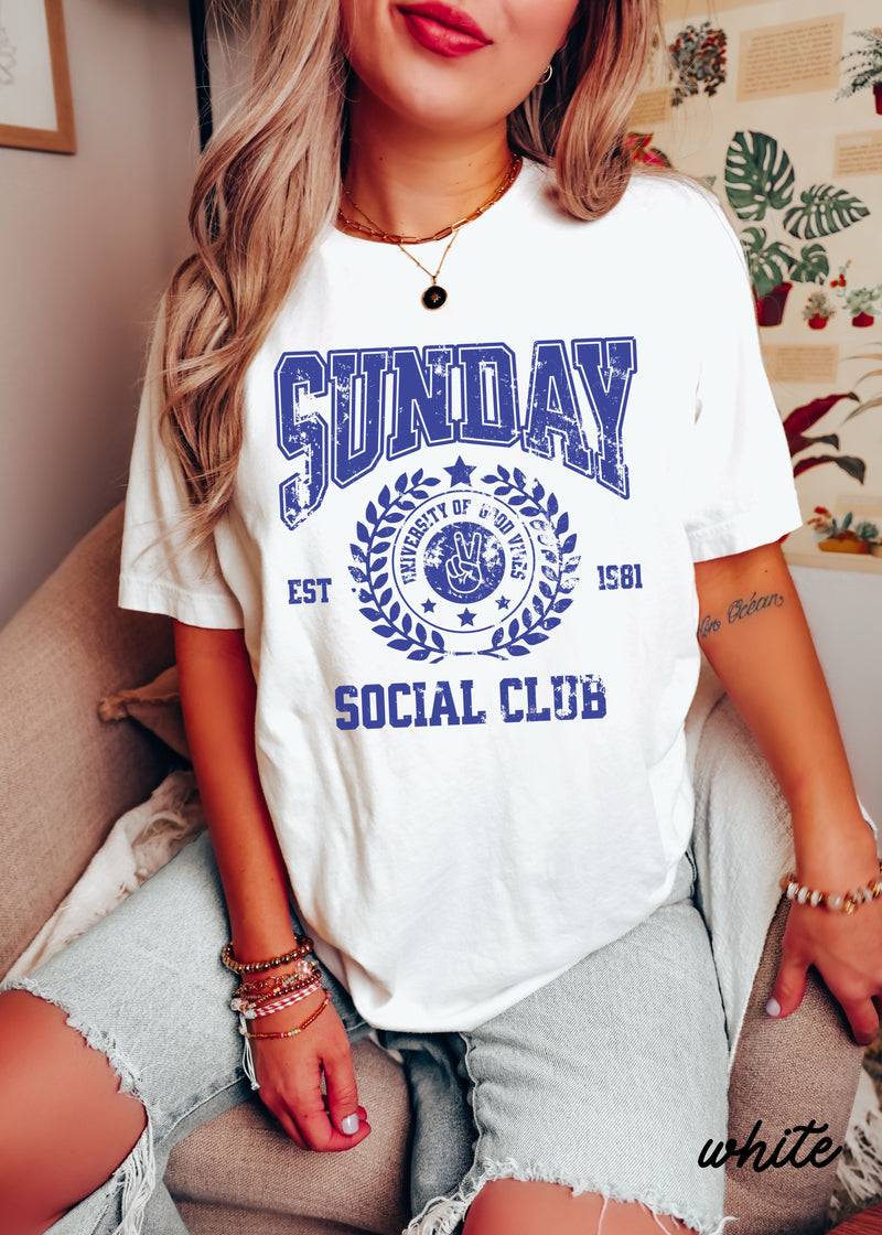 Sunday Social Club Tee *10 Colors (S-3X)