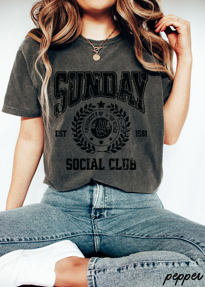 Sunday Social Club Tee *10 Colors (S-3X)