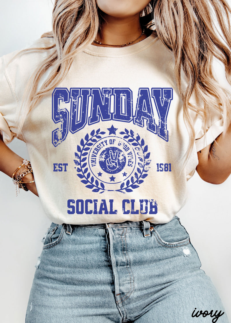 Sunday Social Club Tee *10 Colors (S-3X)