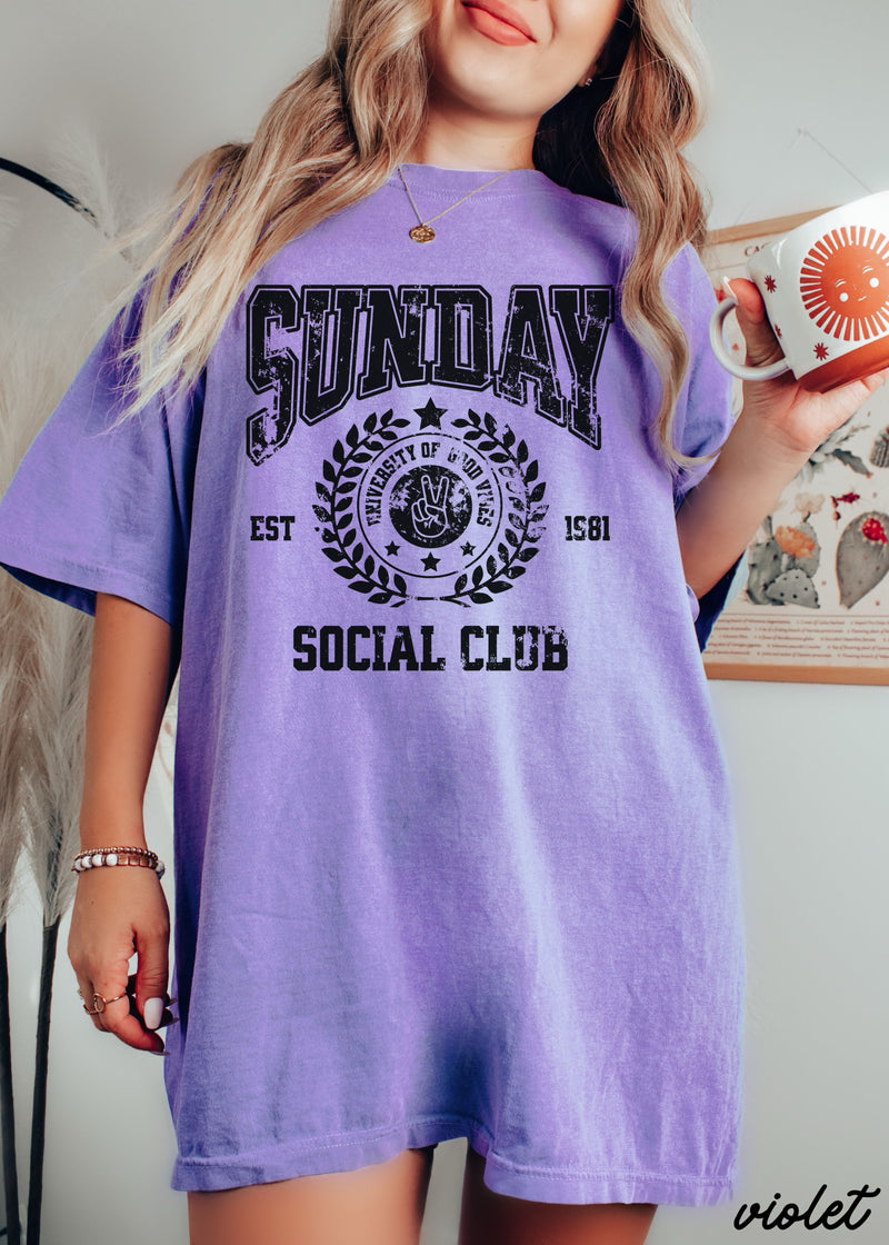 Sunday Social Club Tee *10 Colors (S-3X)