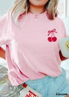 Pocket Cherry Coquette Tee *5 Colors (S-3X)