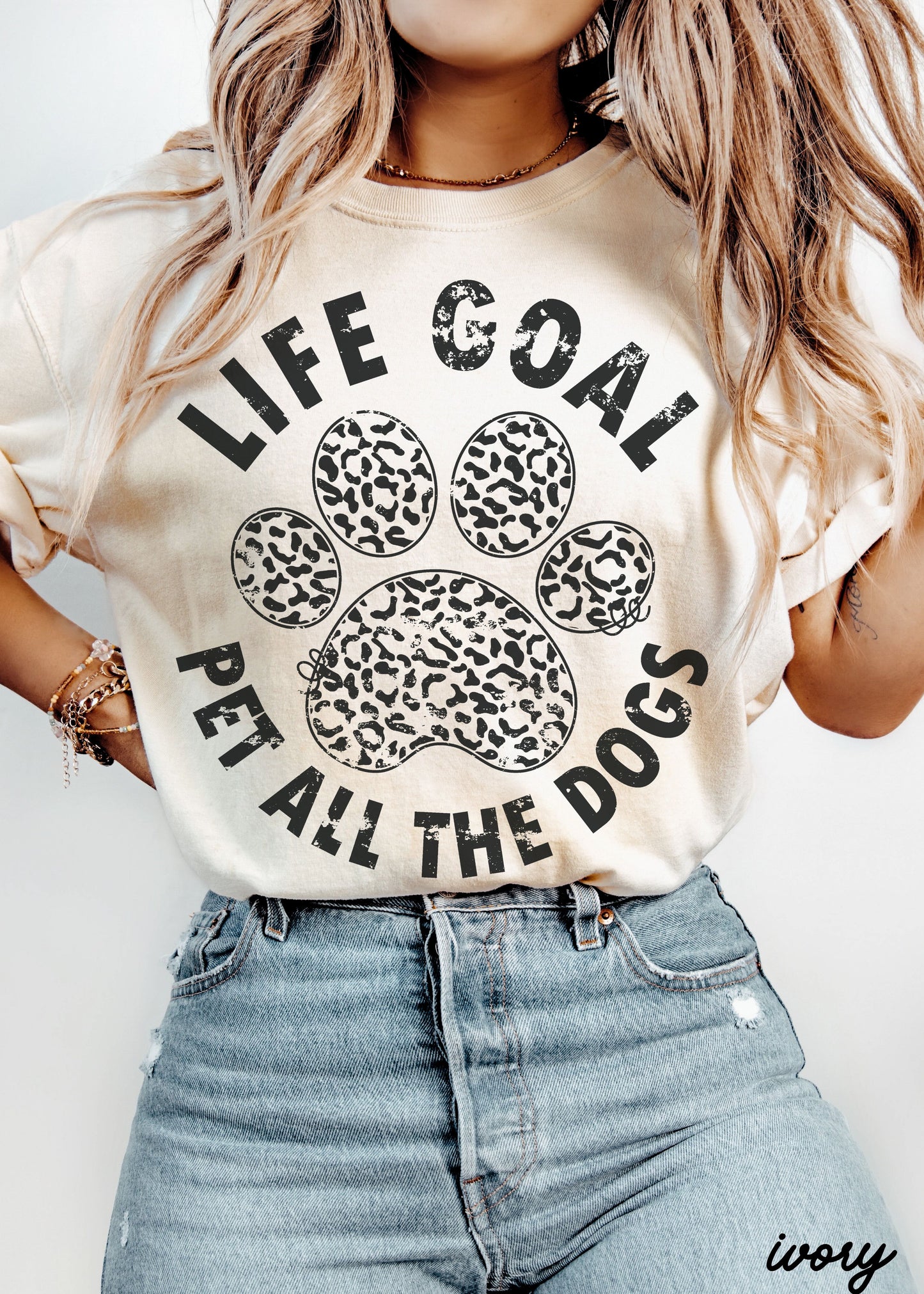Pet All The Dogs Leopard Paw Tee *13 Colors (S-3X)