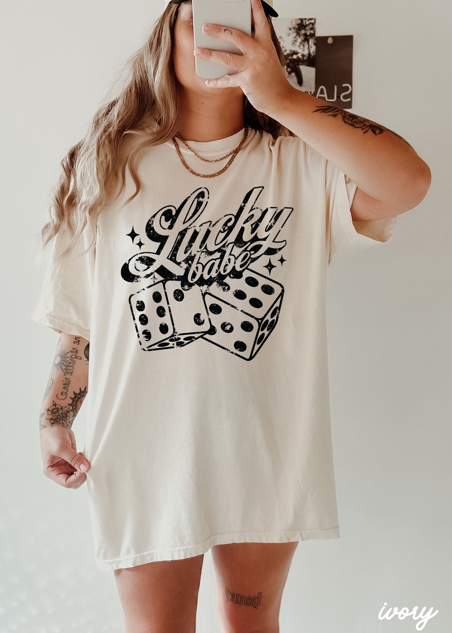Lucky Babe Dice Comfort Colors Tee *8 Colors (S-3X)