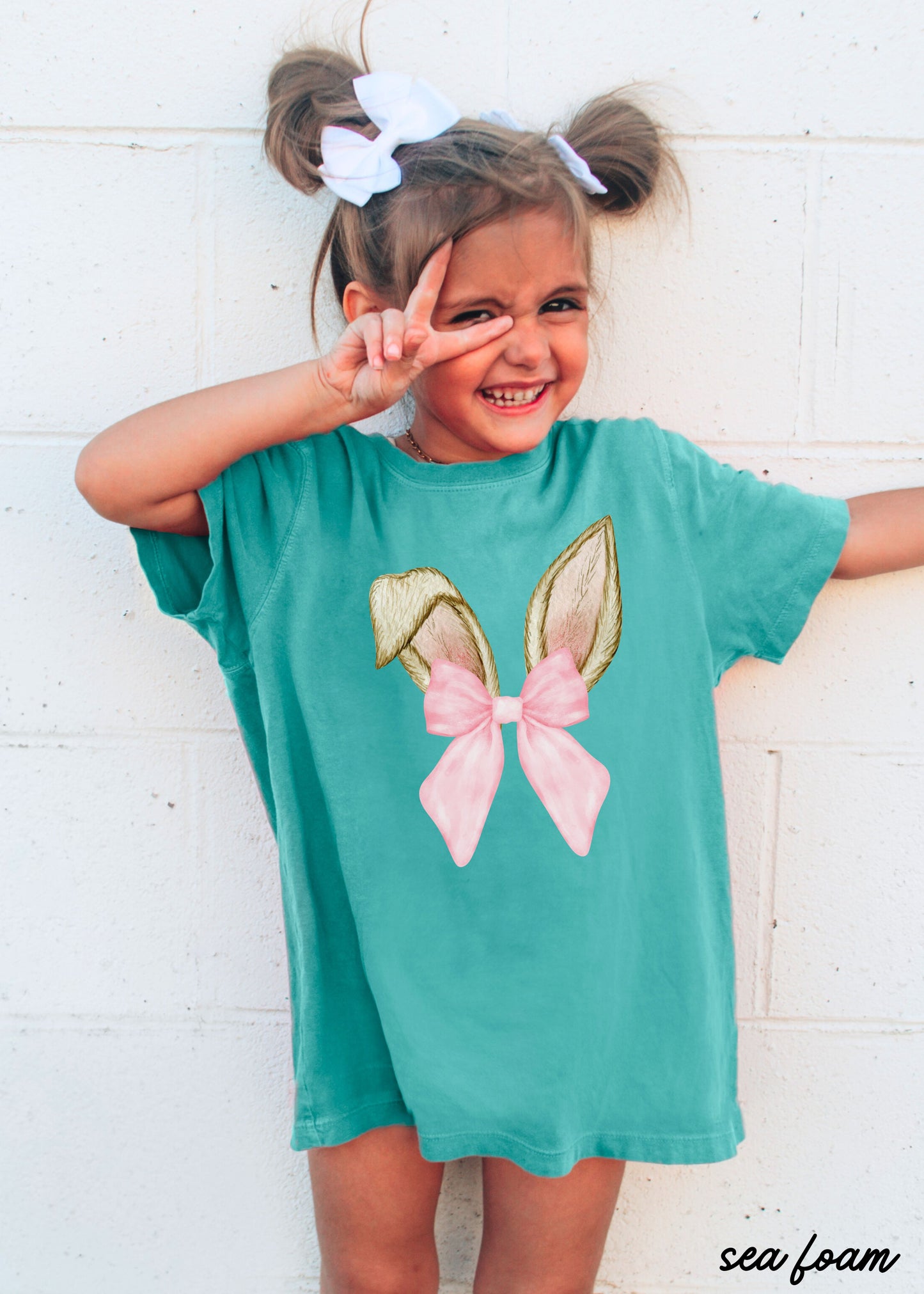 No Name YOUTH Coquette Bunny Ears Comfort Colors Tee *6 Colors (S-3X)