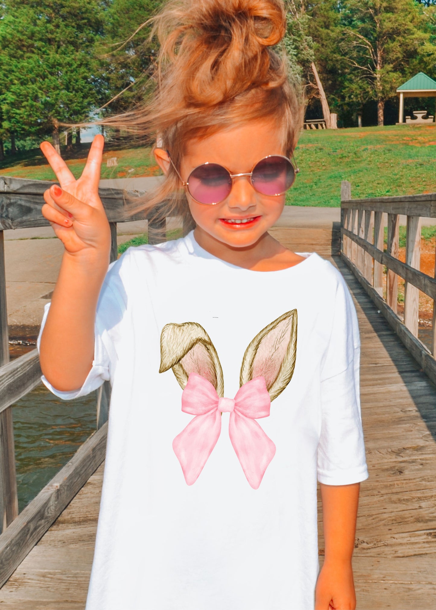 No Name YOUTH Coquette Bunny Ears Comfort Colors Tee *6 Colors (S-3X)