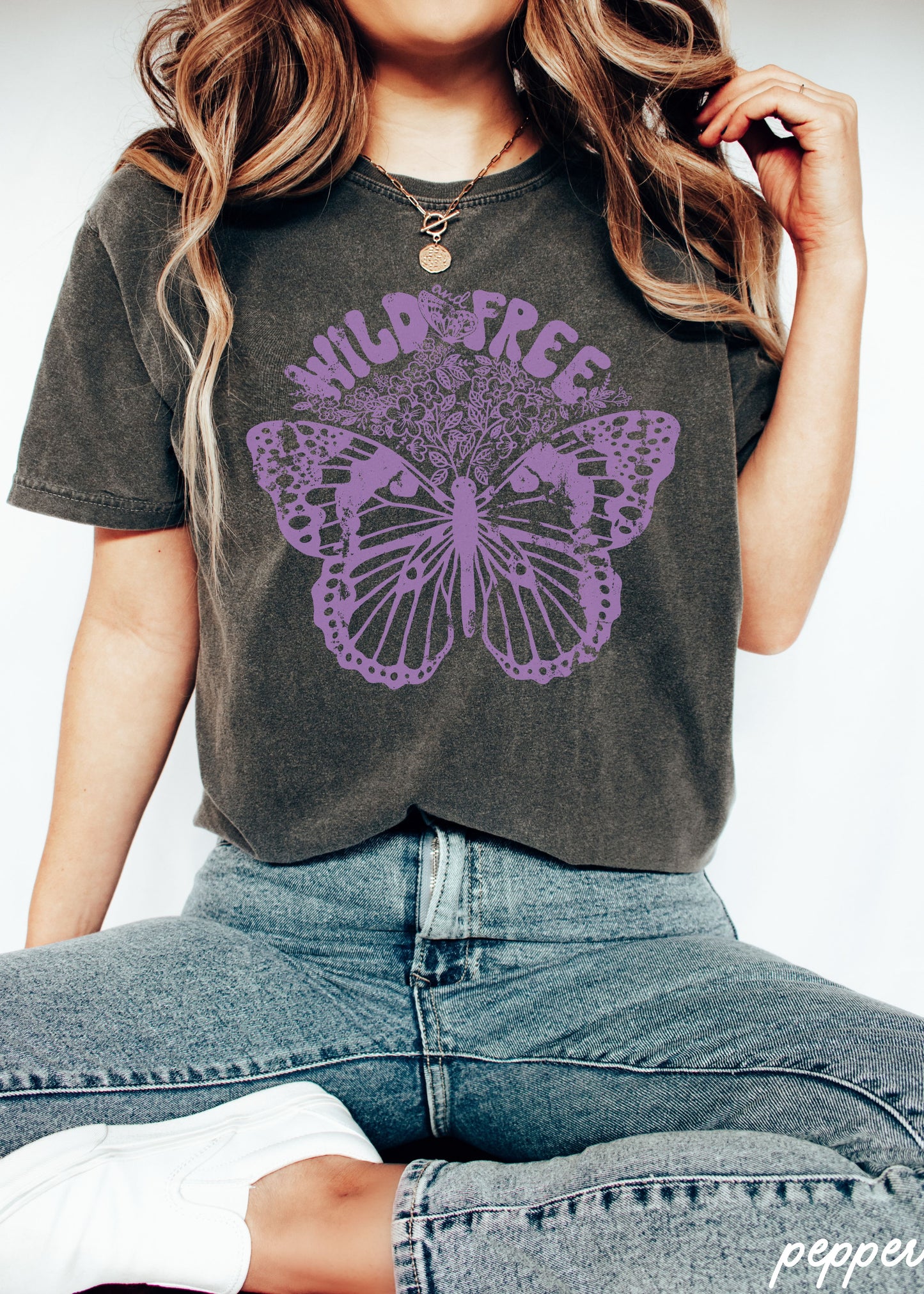 Wild & Free Butterfly Tee *13 Colors (S-3X)
