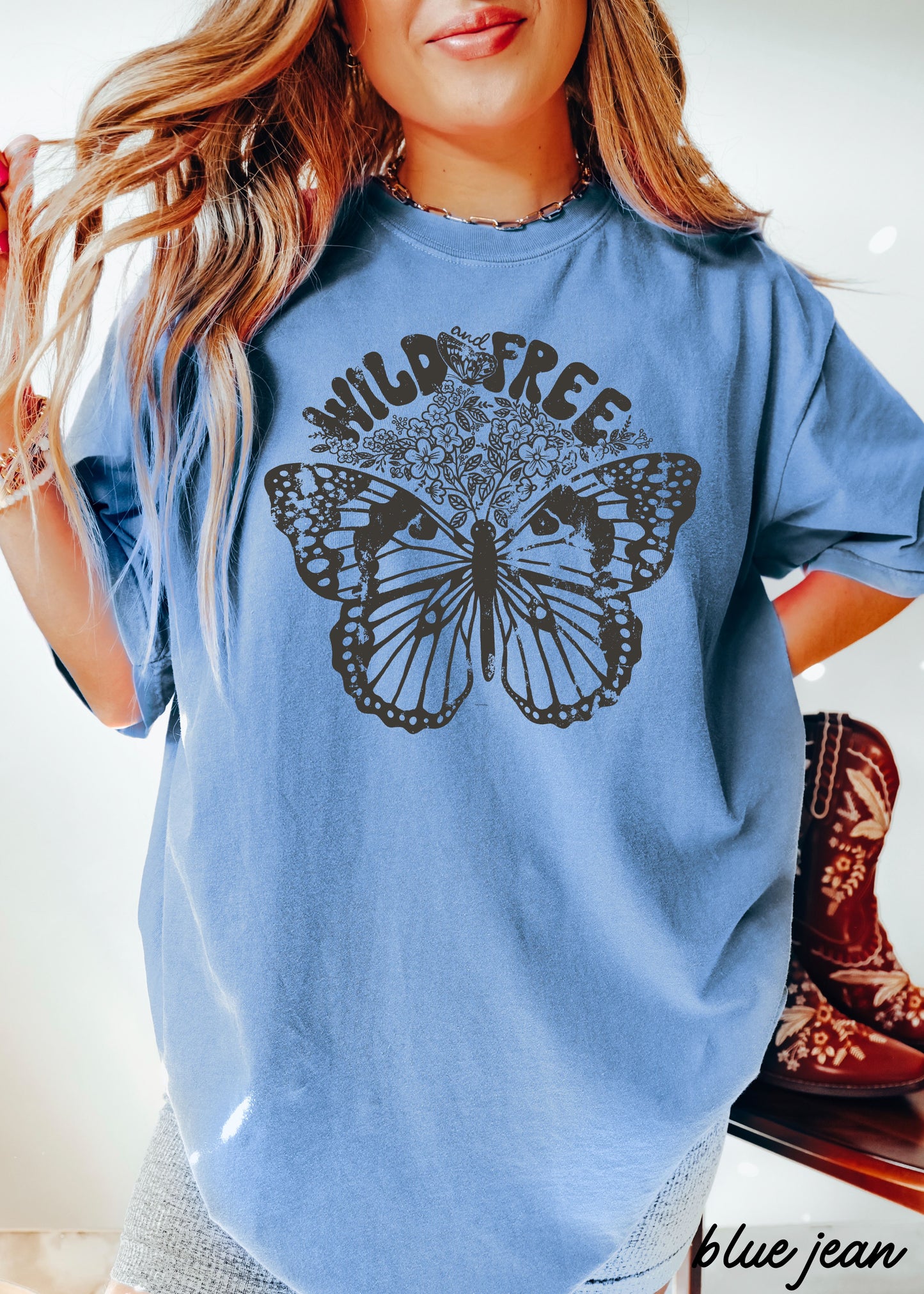 Wild & Free Butterfly Tee *13 Colors (S-3X)