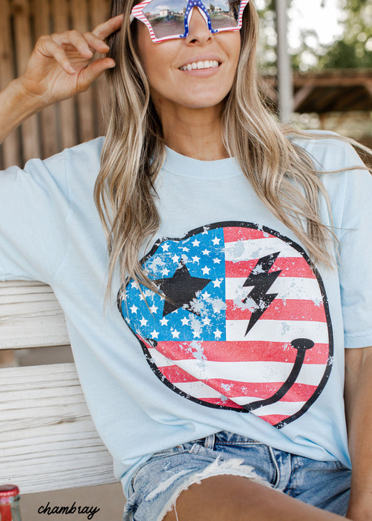*Happy USA Tee *10 Colors (S-3X)