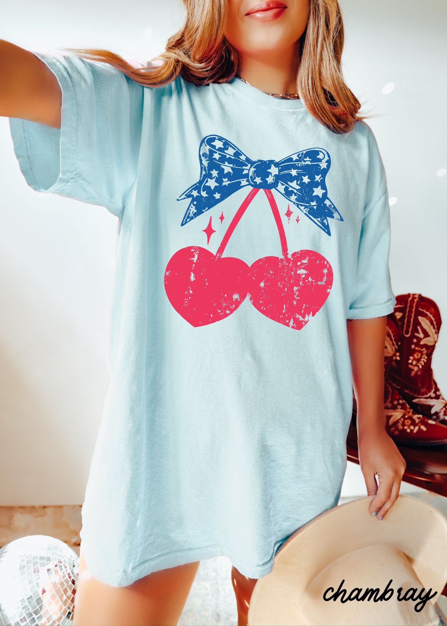 Cherry Coquette Stars Tee *5 Colors (S-3X)