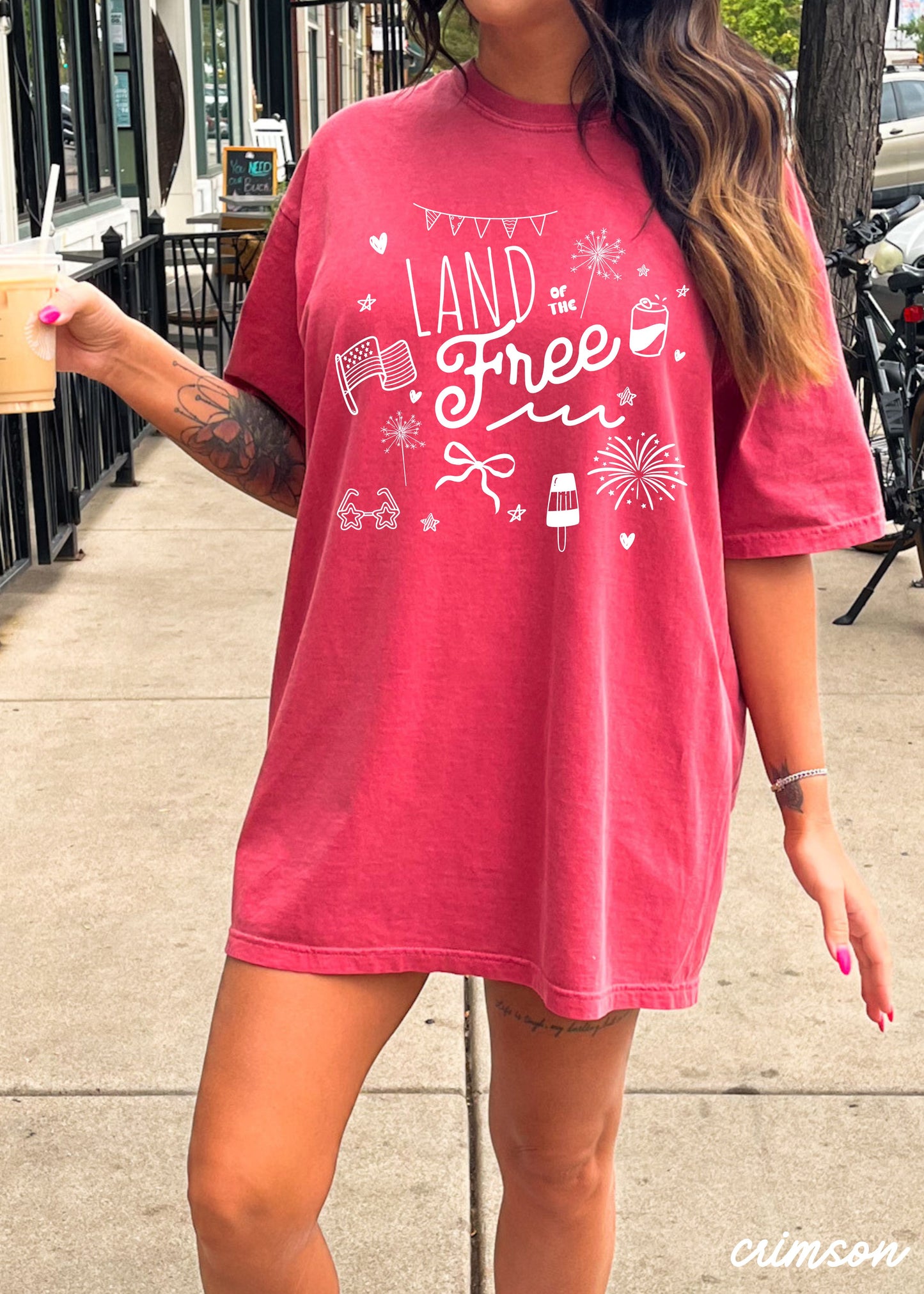 Land of the Free Doodle Tee *8 Colors (S-3X)