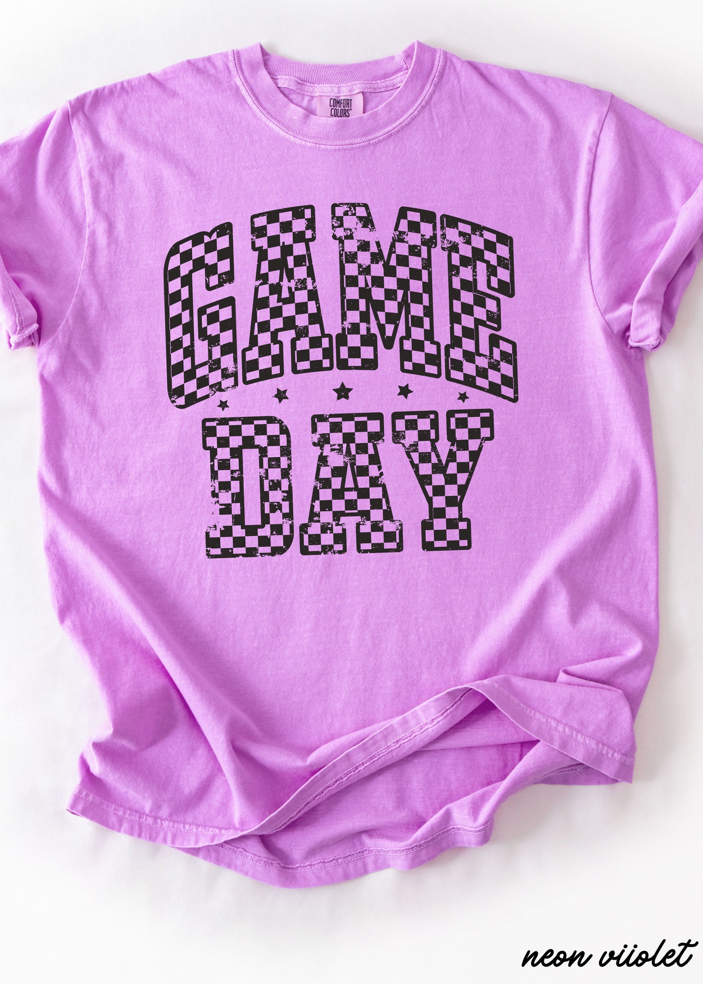 Game Day Checkered Tee *12 Colors (S-3X)