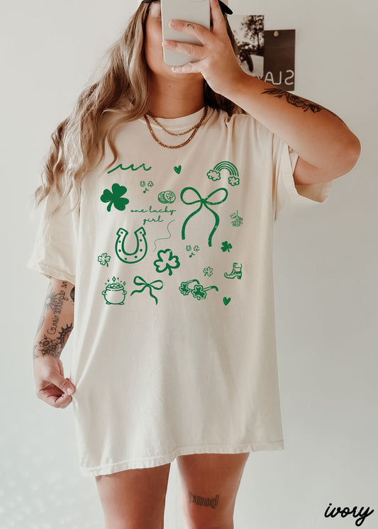 St. Patrick's Day Doodle Comfort Colors Tee *3 Colors (S-3X)
