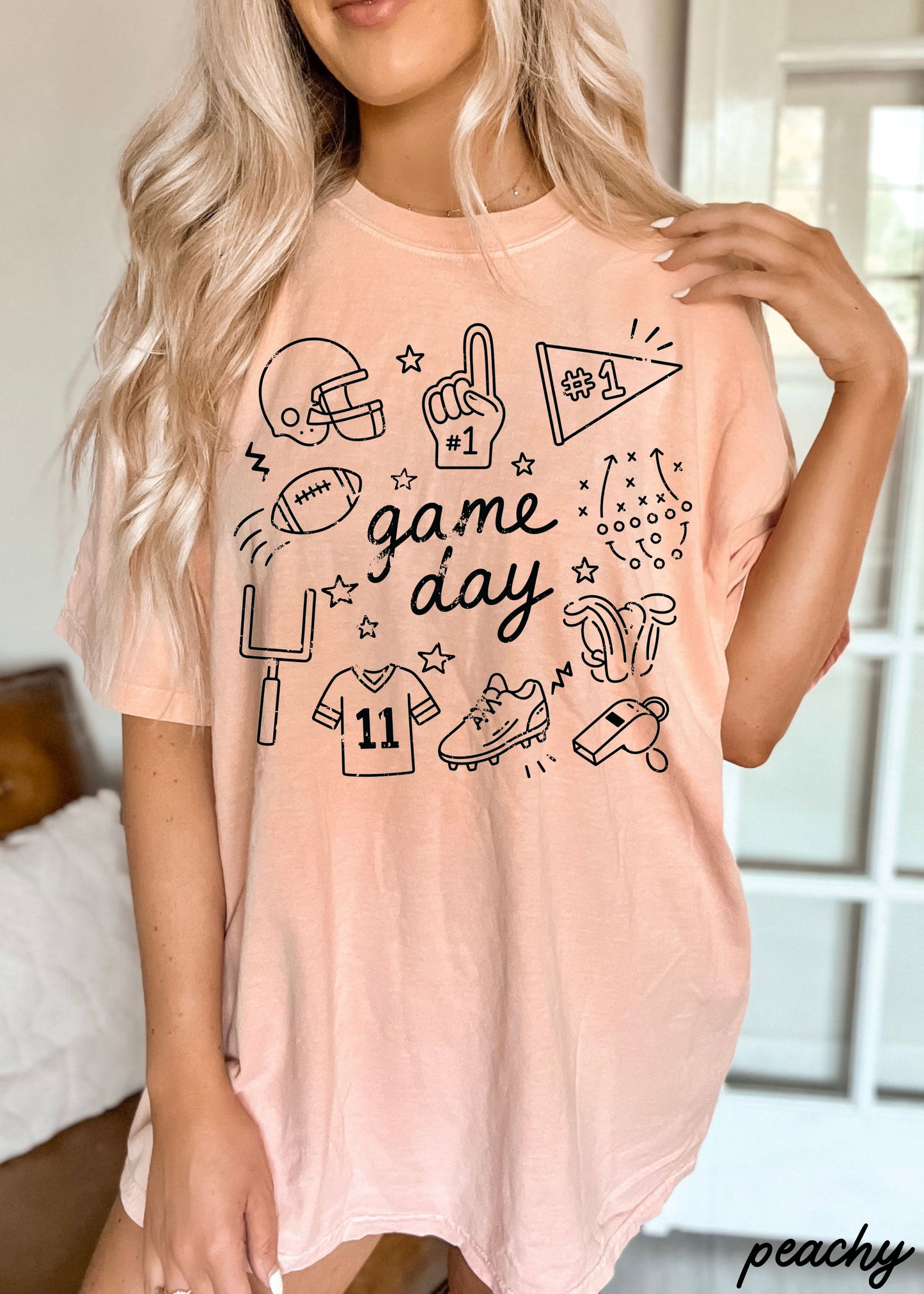 Football Game Day Doodle Tee *21 Colors (S-3X)