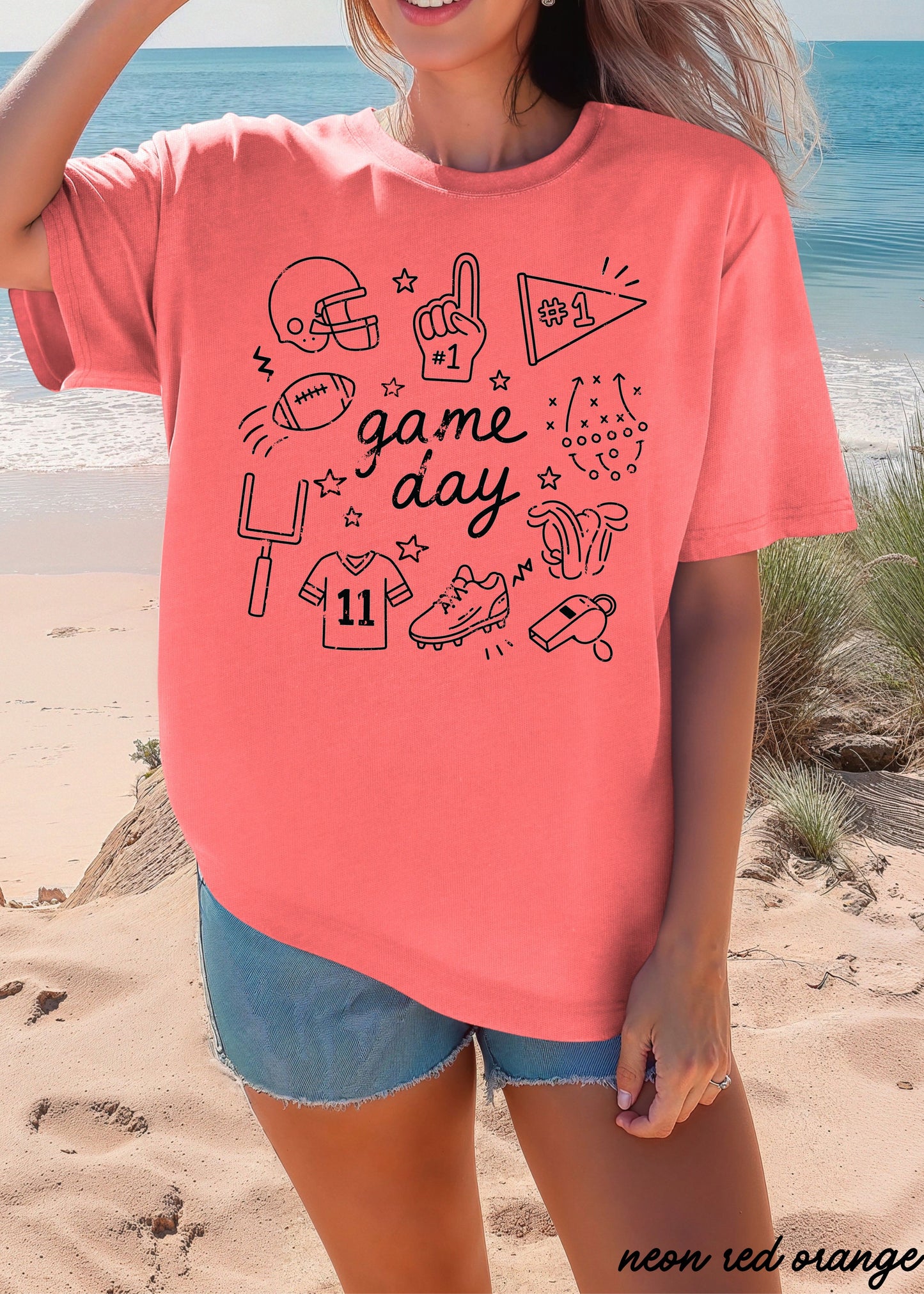 Football Game Day Doodle Tee *21 Colors (S-3X)
