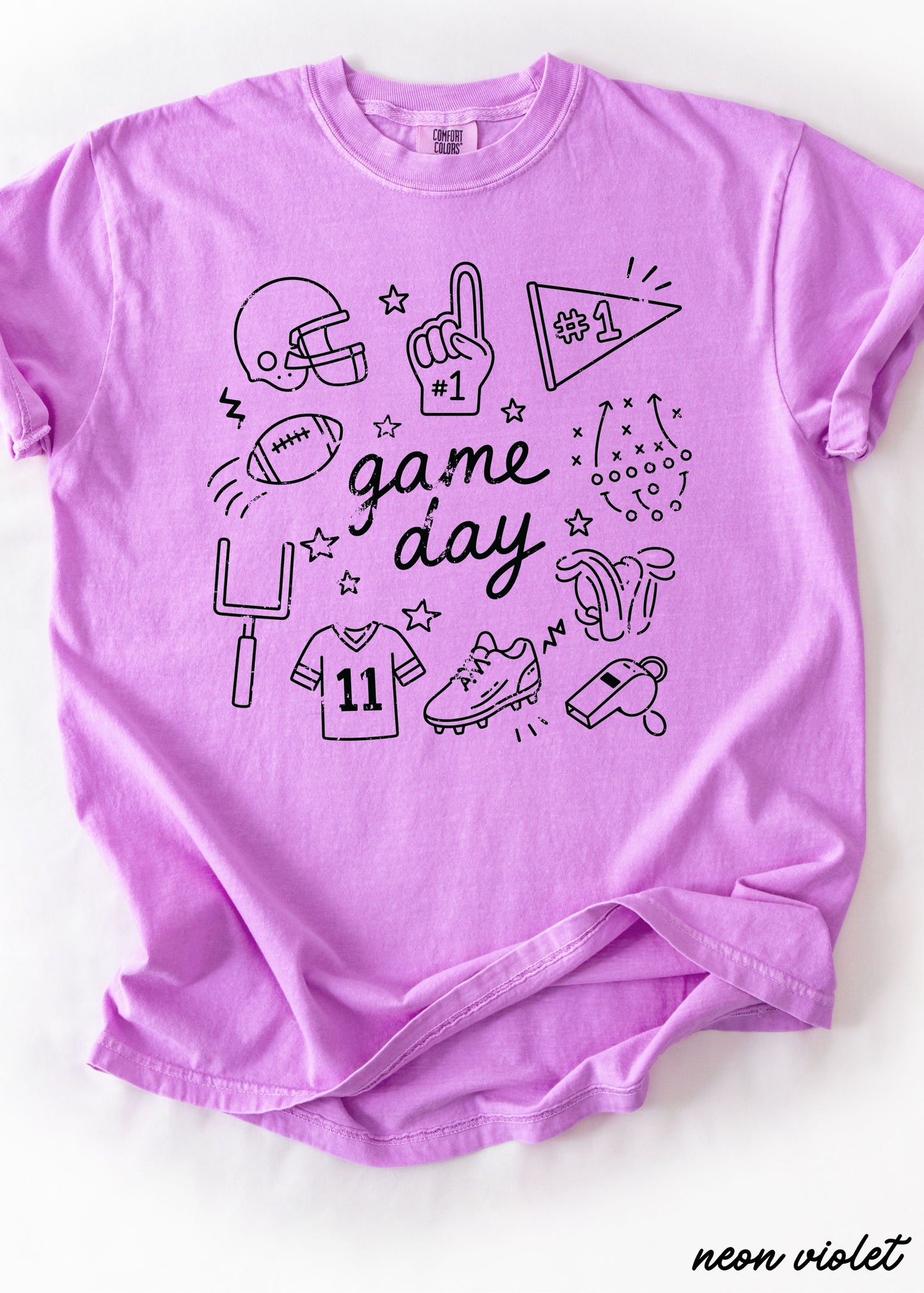 Football Game Day Doodle Tee *21 Colors (S-3X)