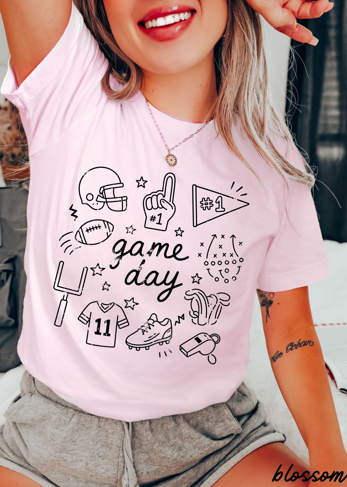 Football Game Day Doodle Tee *21 Colors (S-3X)