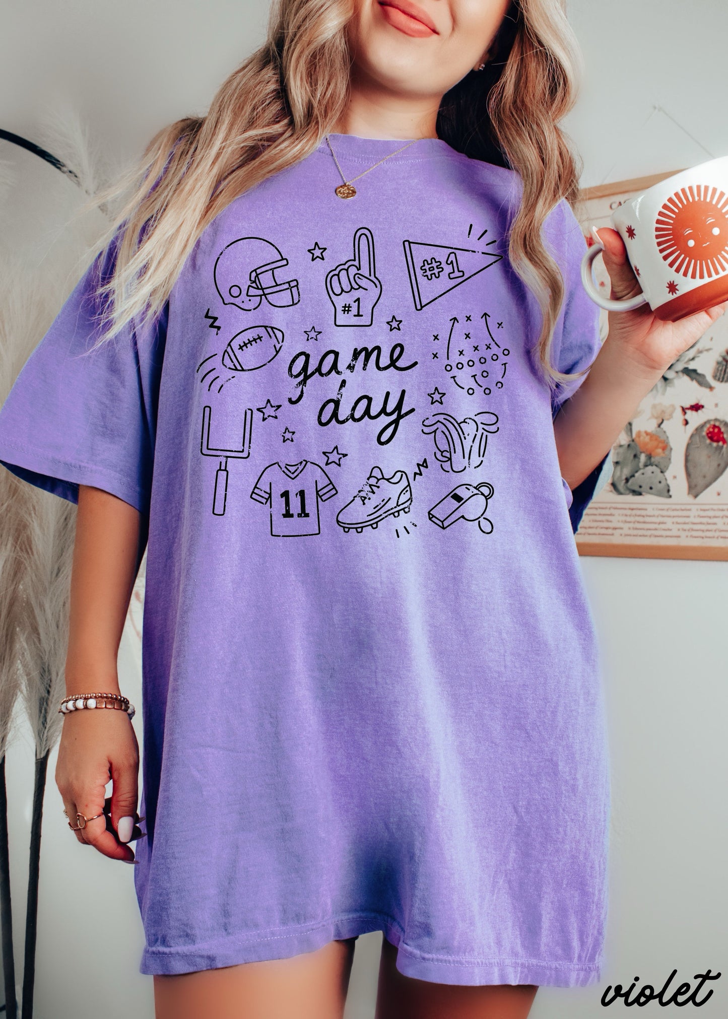 Football Game Day Doodle Tee *21 Colors (S-3X)