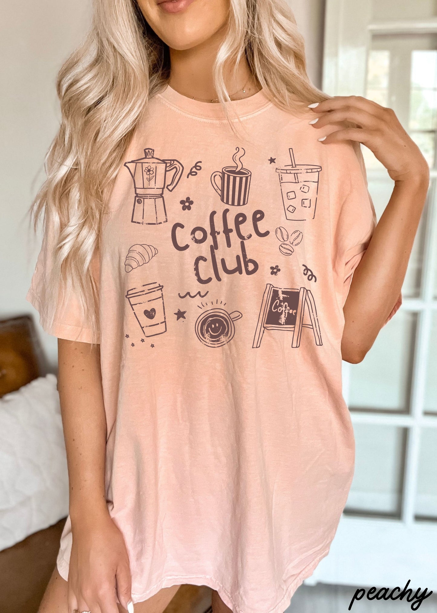 Coffee Club Doodle Tee *20 Colors (S-3X)