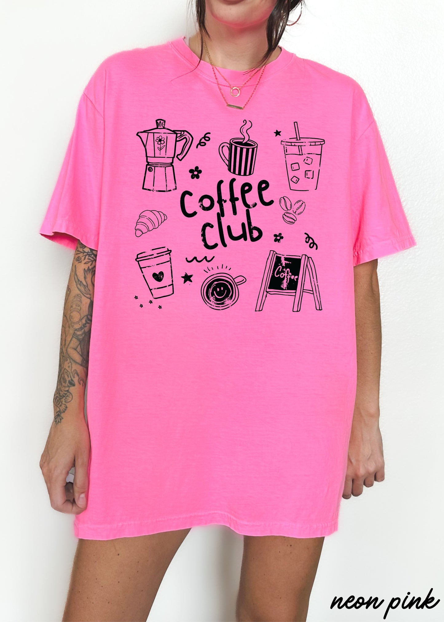 Coffee Club Doodle Tee *20 Colors (S-3X)