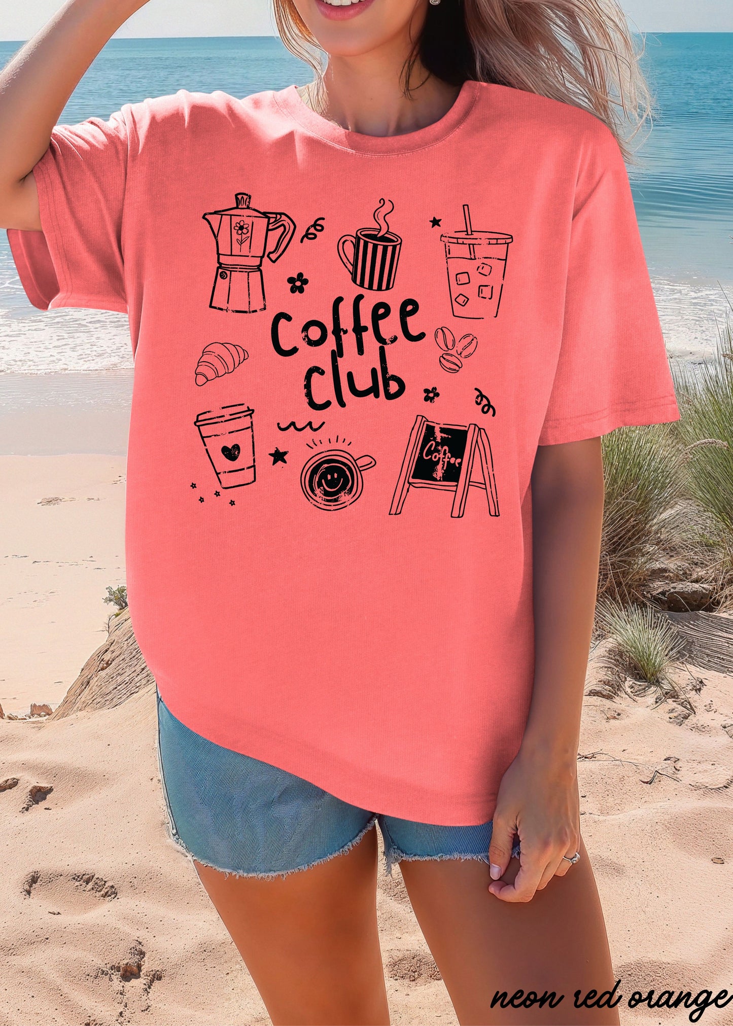Coffee Club Doodle Tee *20 Colors (S-3X)