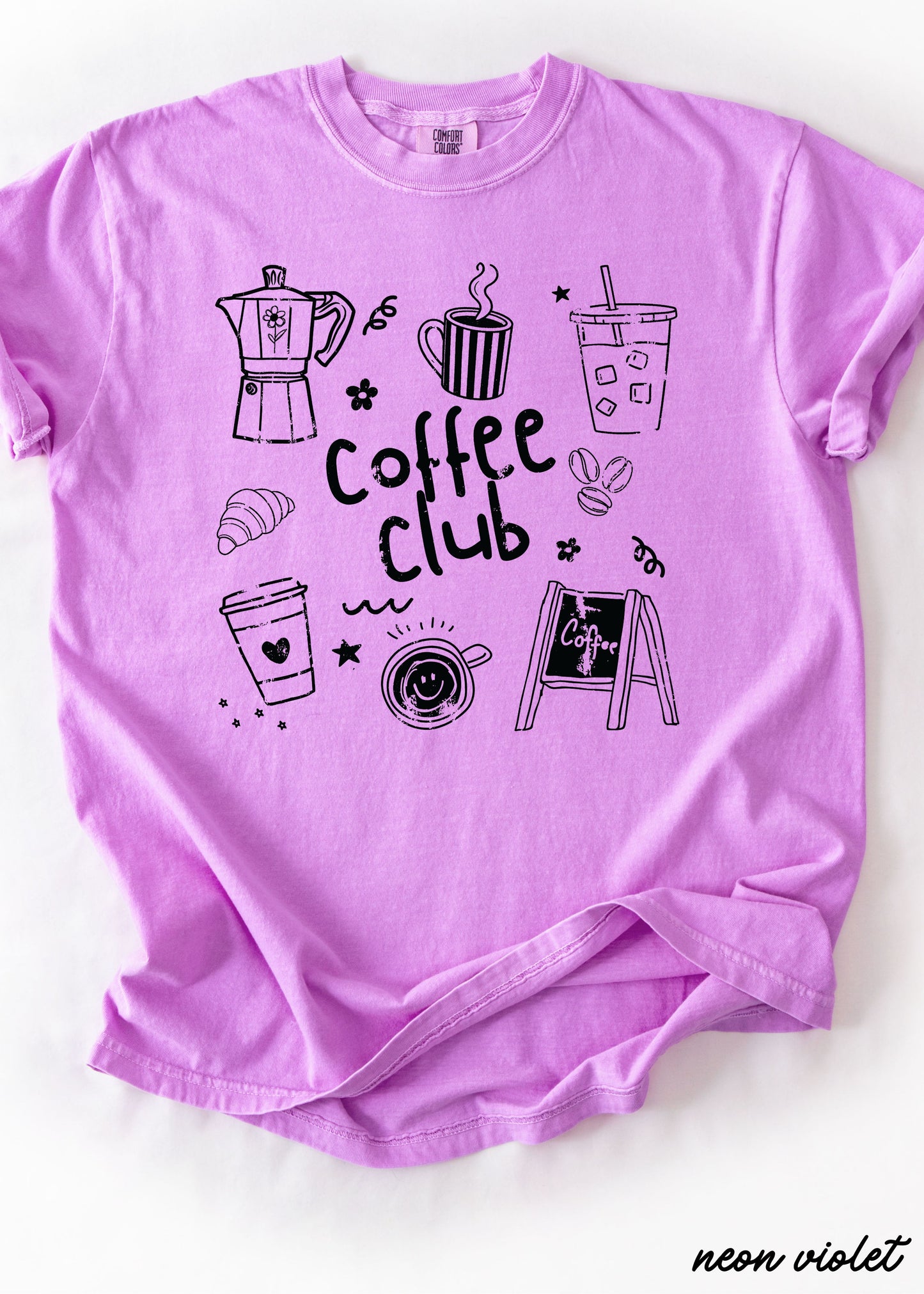 Coffee Club Doodle Tee *20 Colors (S-3X)