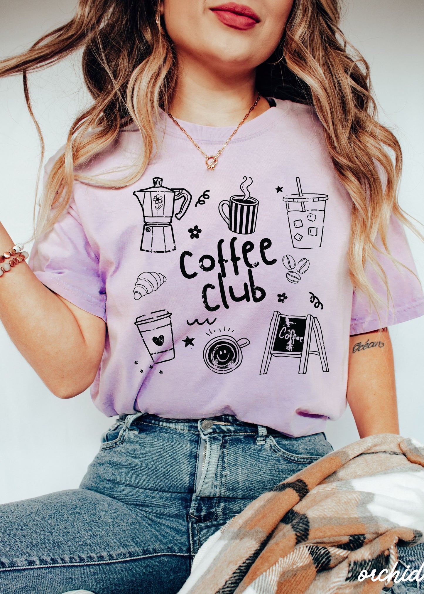 Coffee Club Doodle Tee *20 Colors (S-3X)