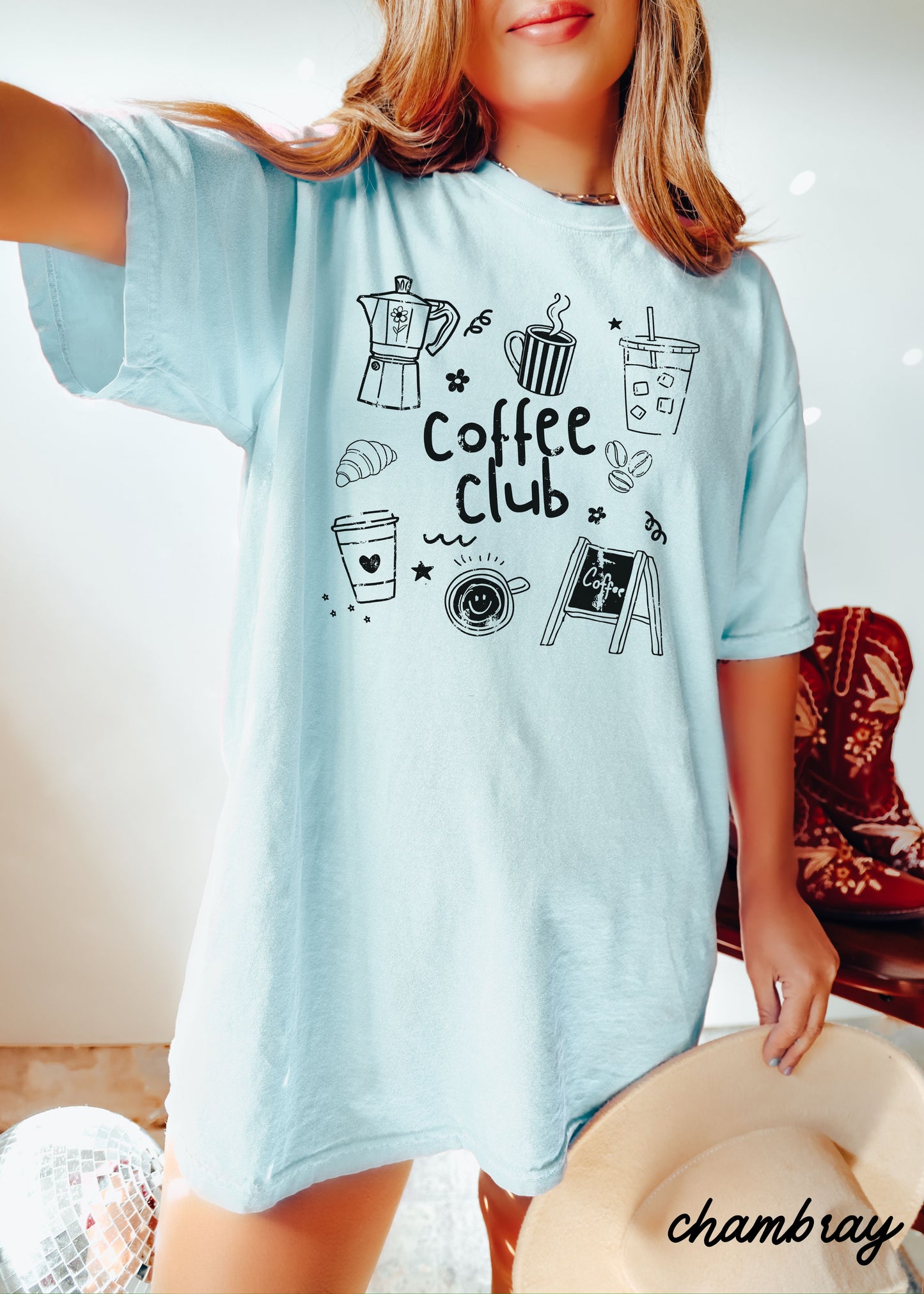 Coffee Club Doodle Tee *20 Colors (S-3X)