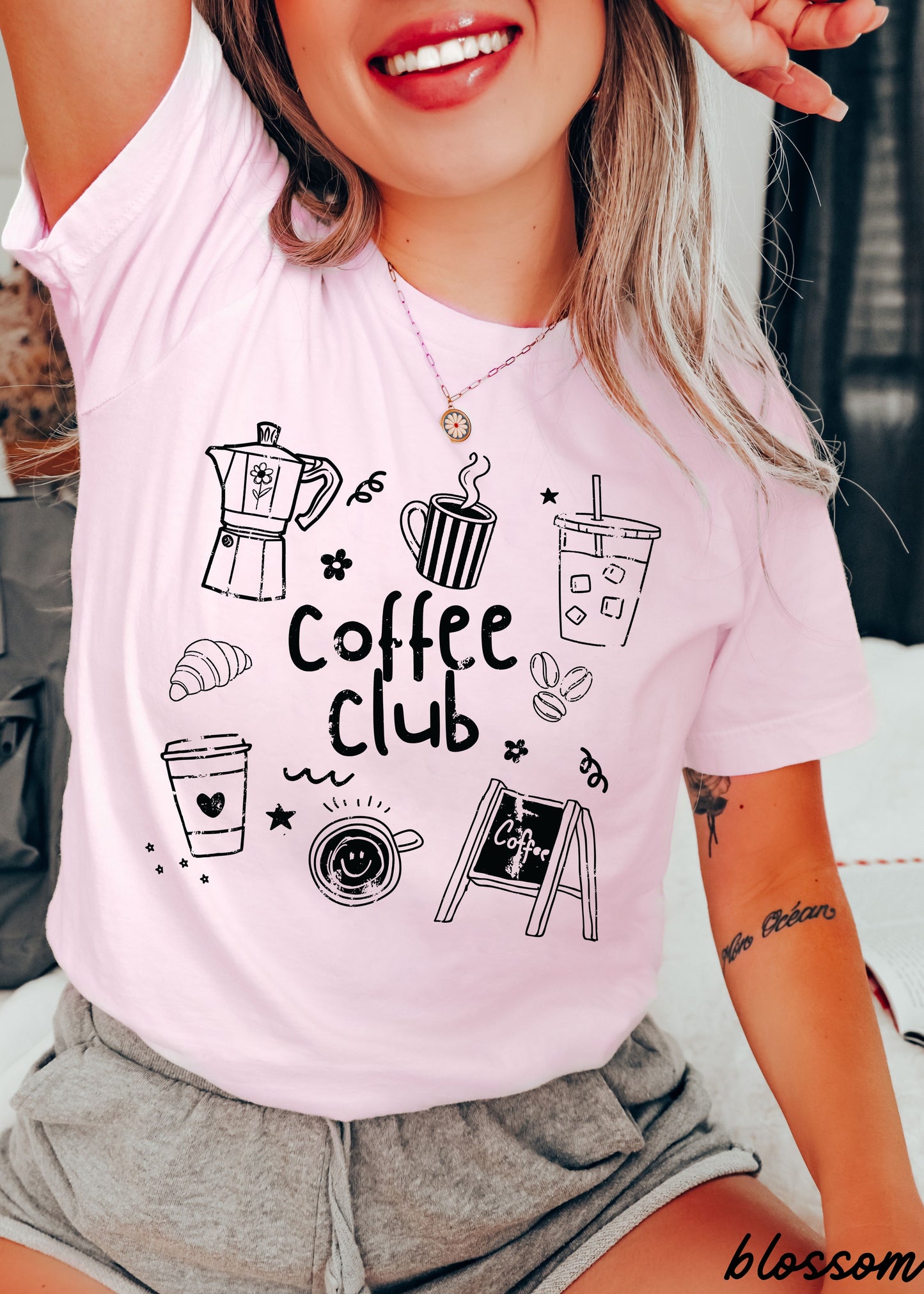 Coffee Club Doodle Tee *20 Colors (S-3X)