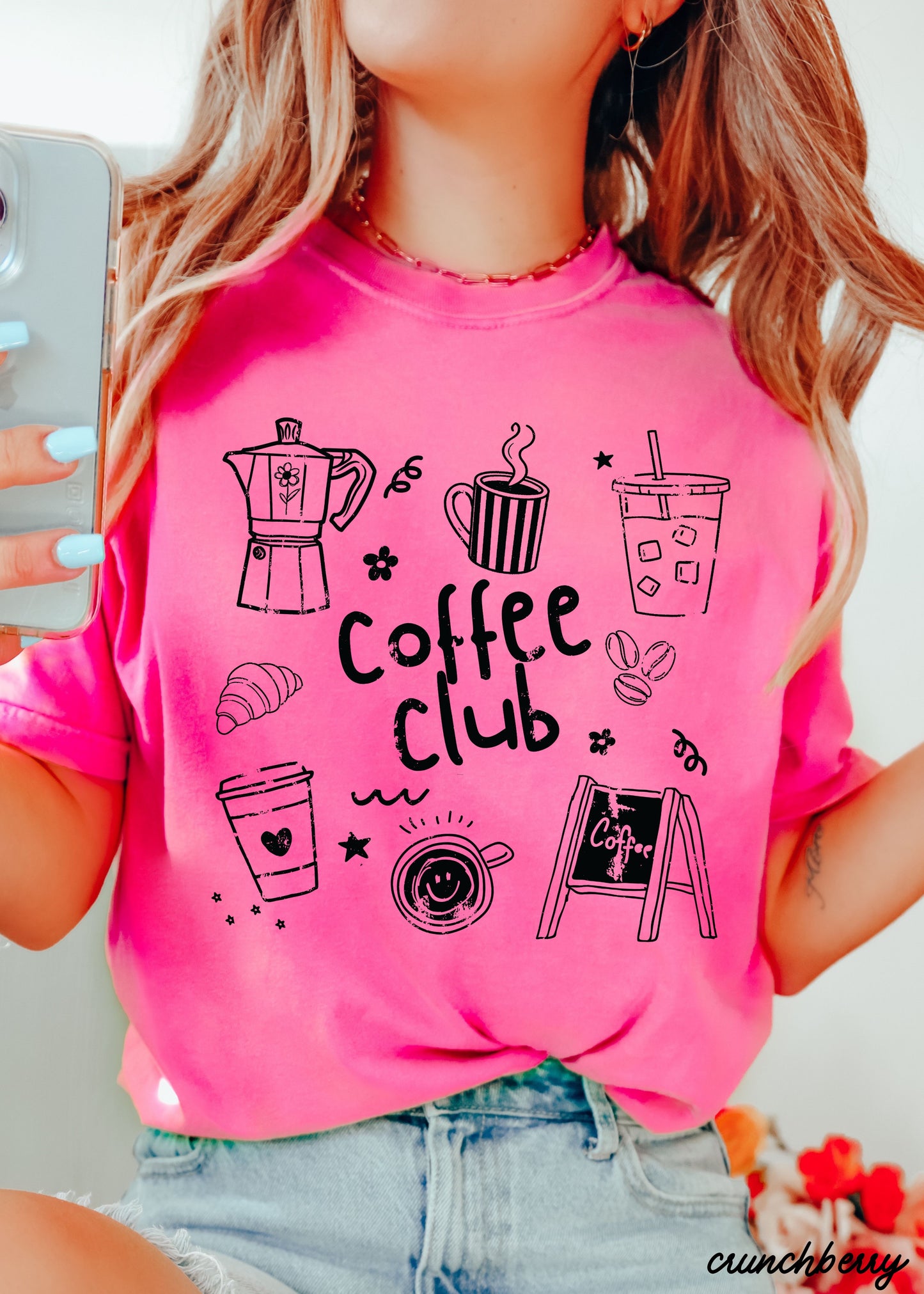 Coffee Club Doodle Tee *20 Colors (S-3X)