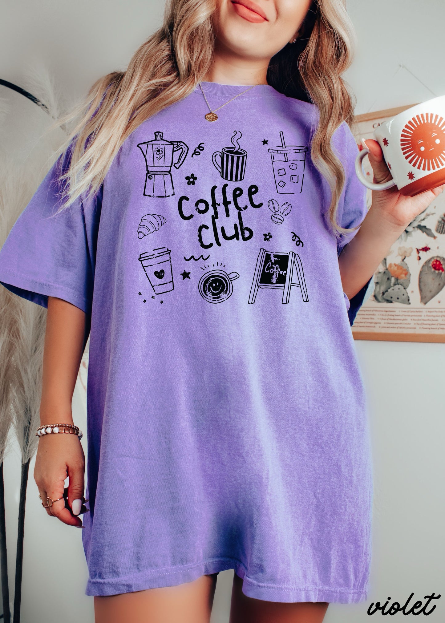 Coffee Club Doodle Tee *20 Colors (S-3X)