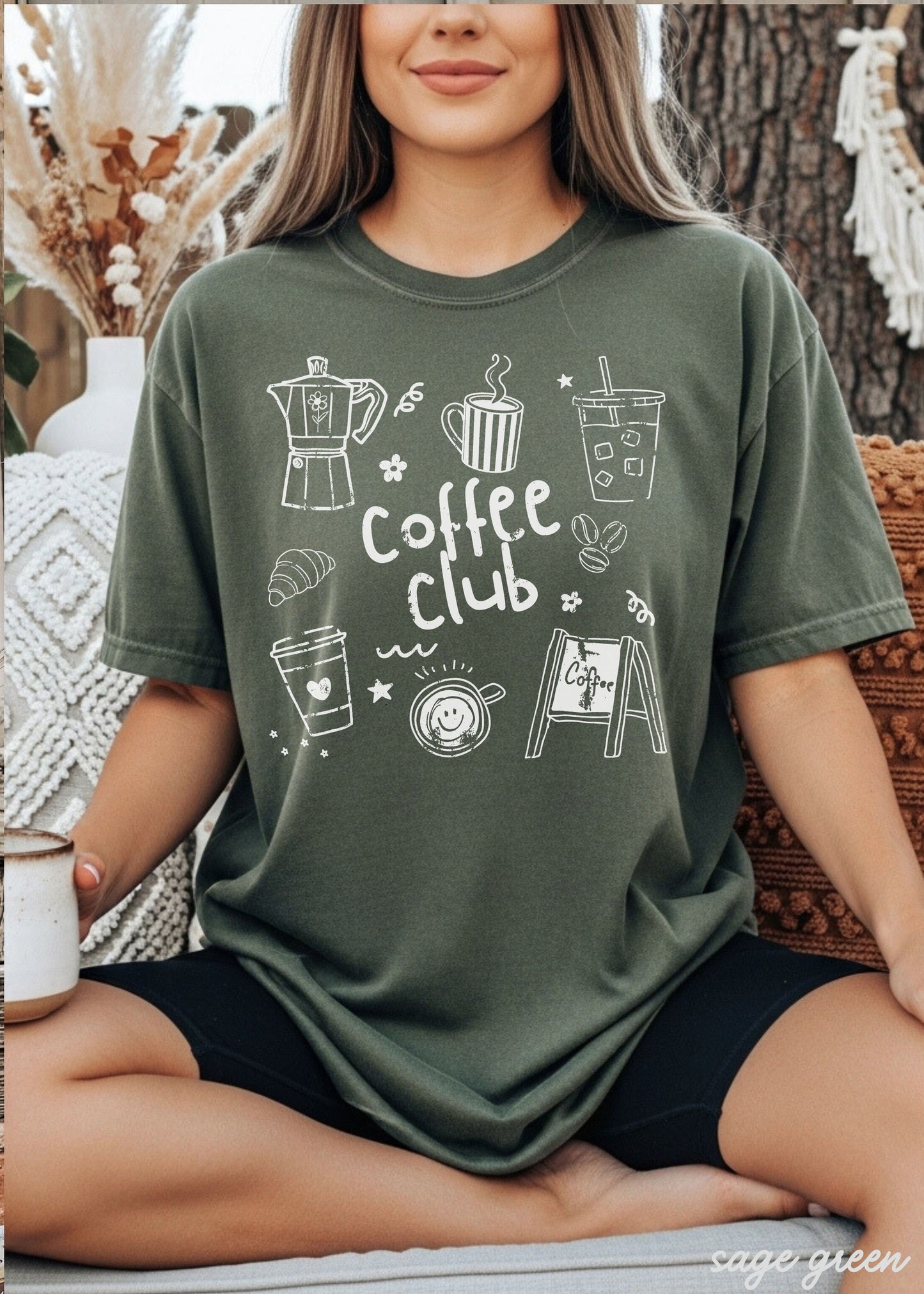 Coffee Club Doodle Tee *20 Colors (S-3X)
