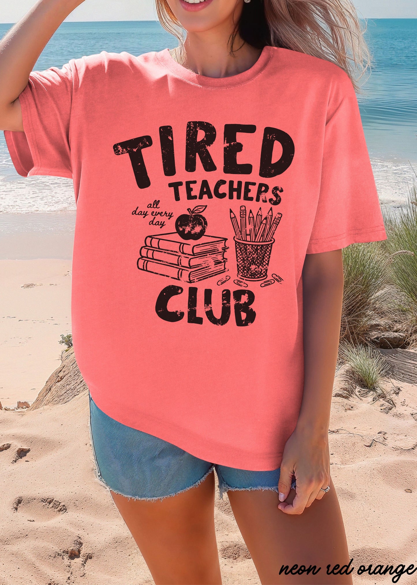 Tired Teacher Club Tee *21 Colors (S-3X)