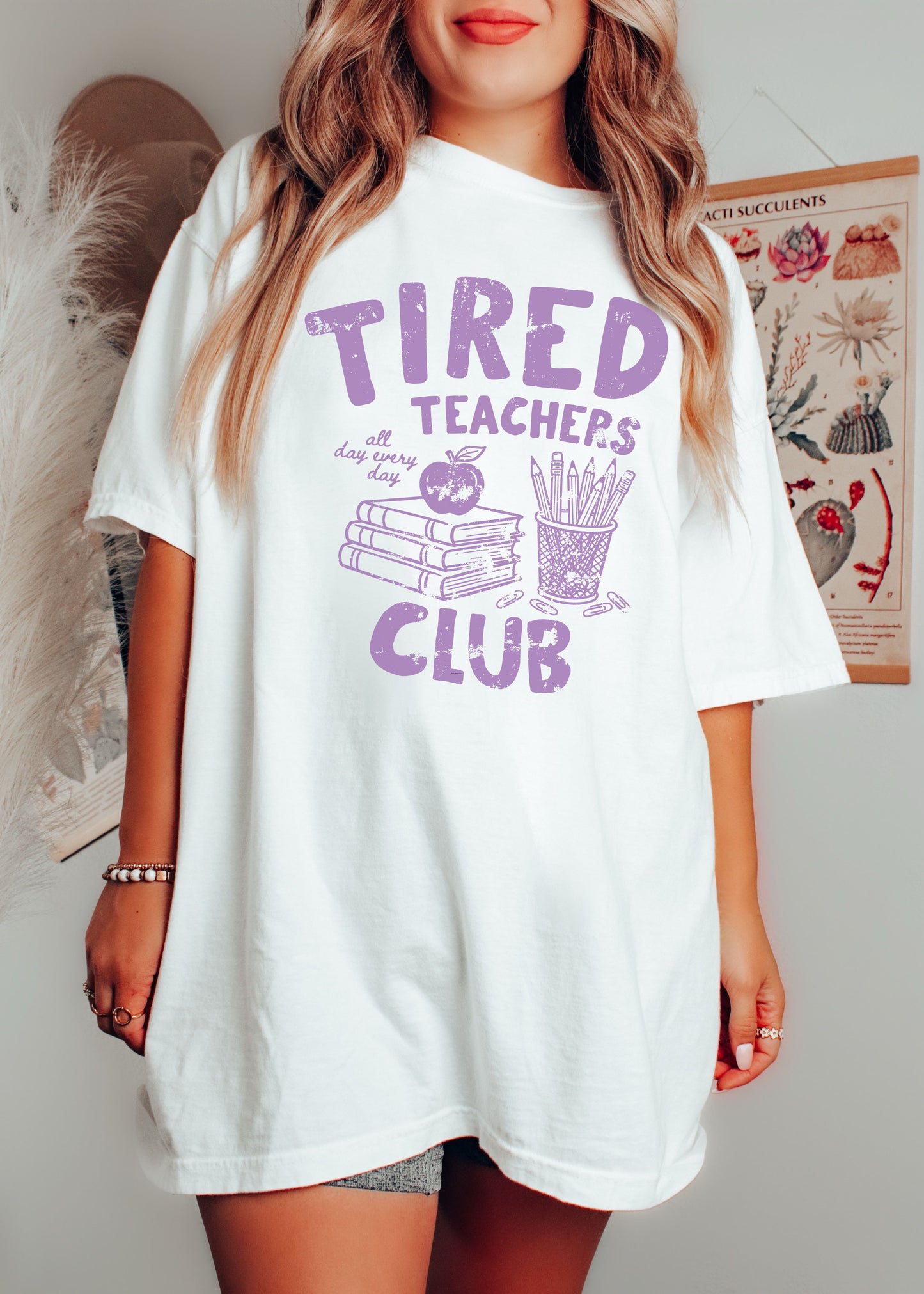 Tired Teacher Club Tee *21 Colors (S-3X)