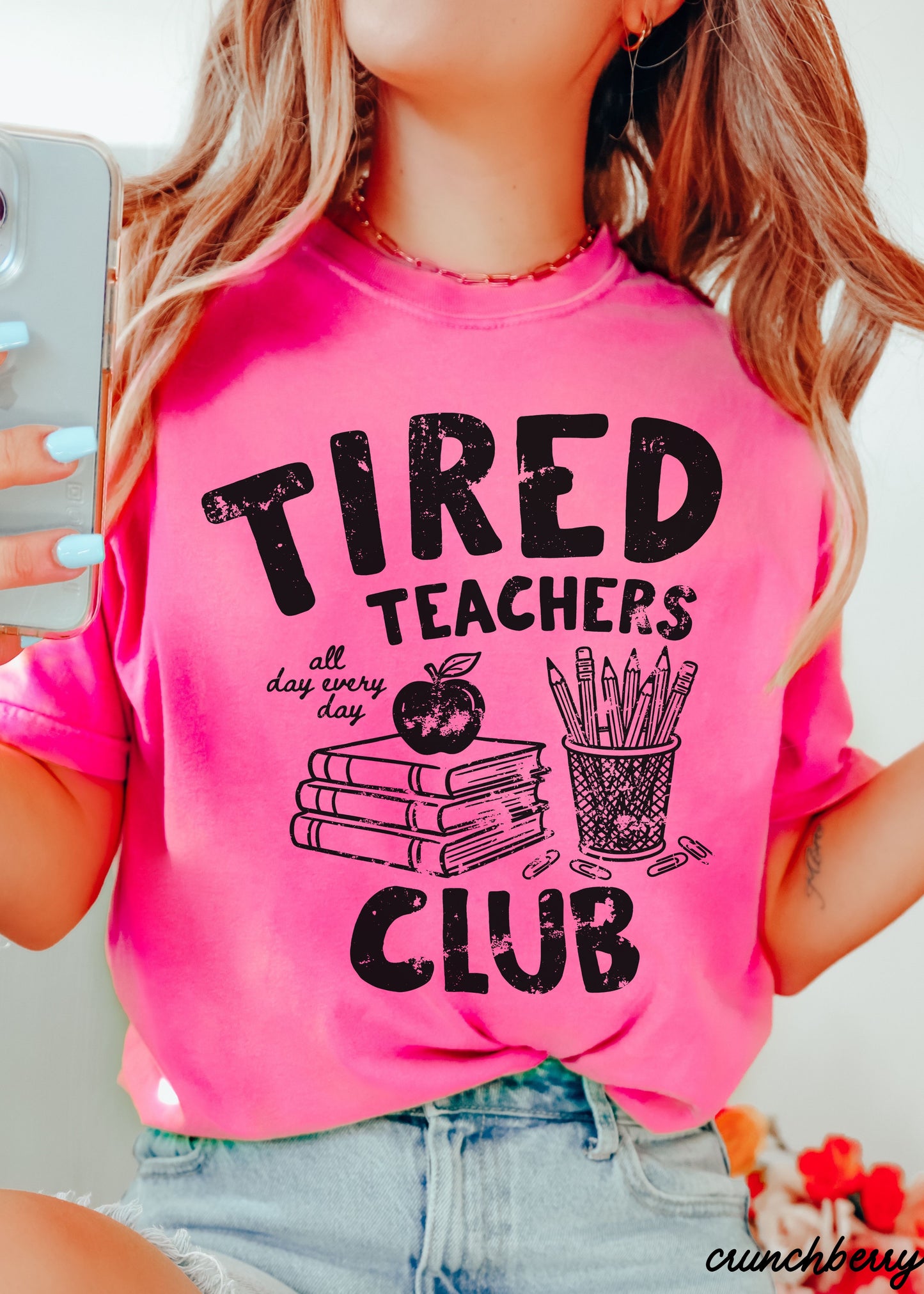 Tired Teacher Club Tee *21 Colors (S-3X)