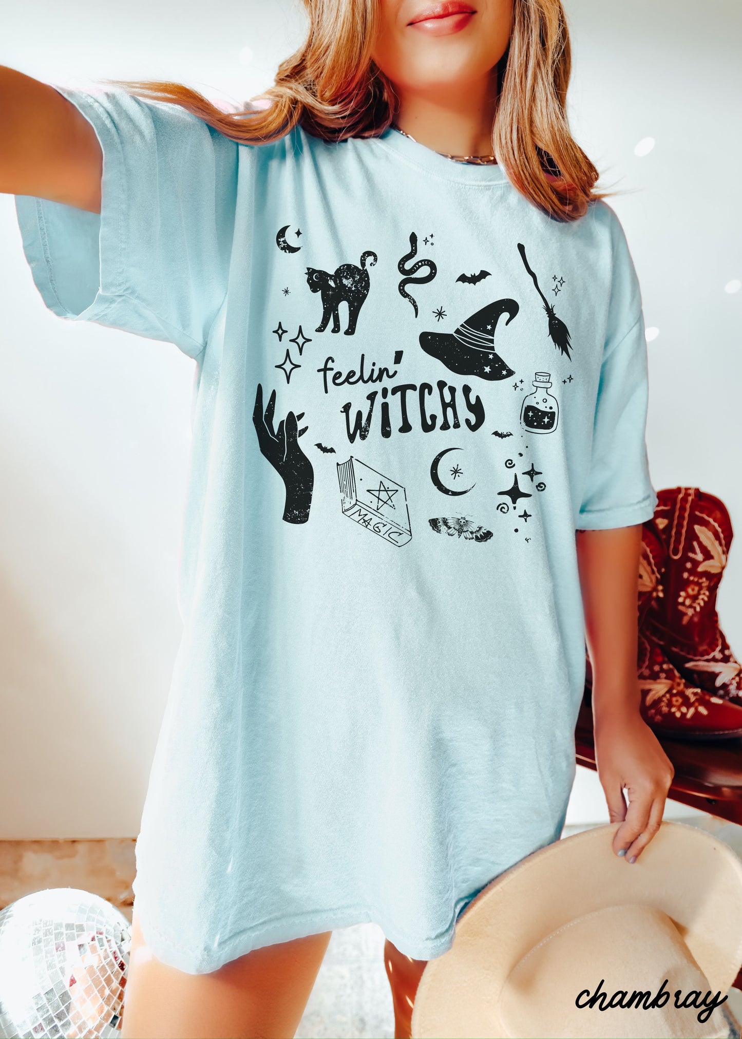 Feelin' Witchy Collage Tee *13 Colors (S-3X)