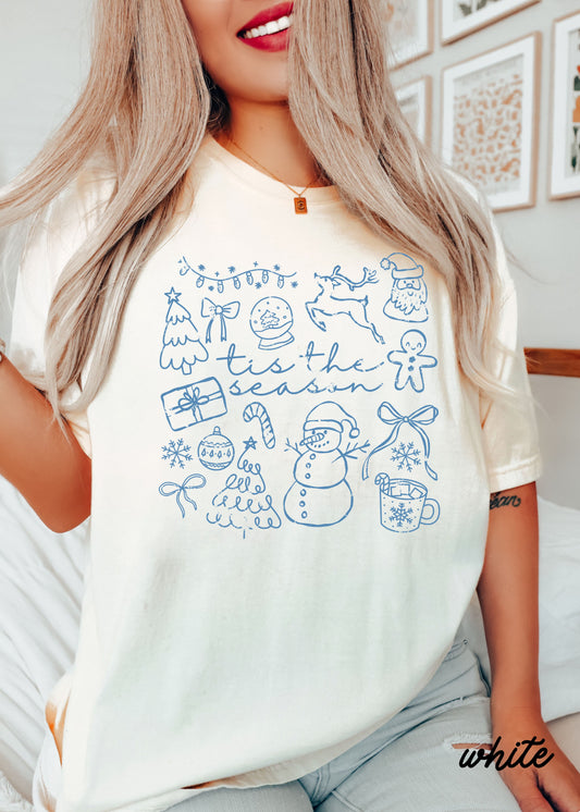 Tis the Season Doodle Tee *10 Colors (S-3X)