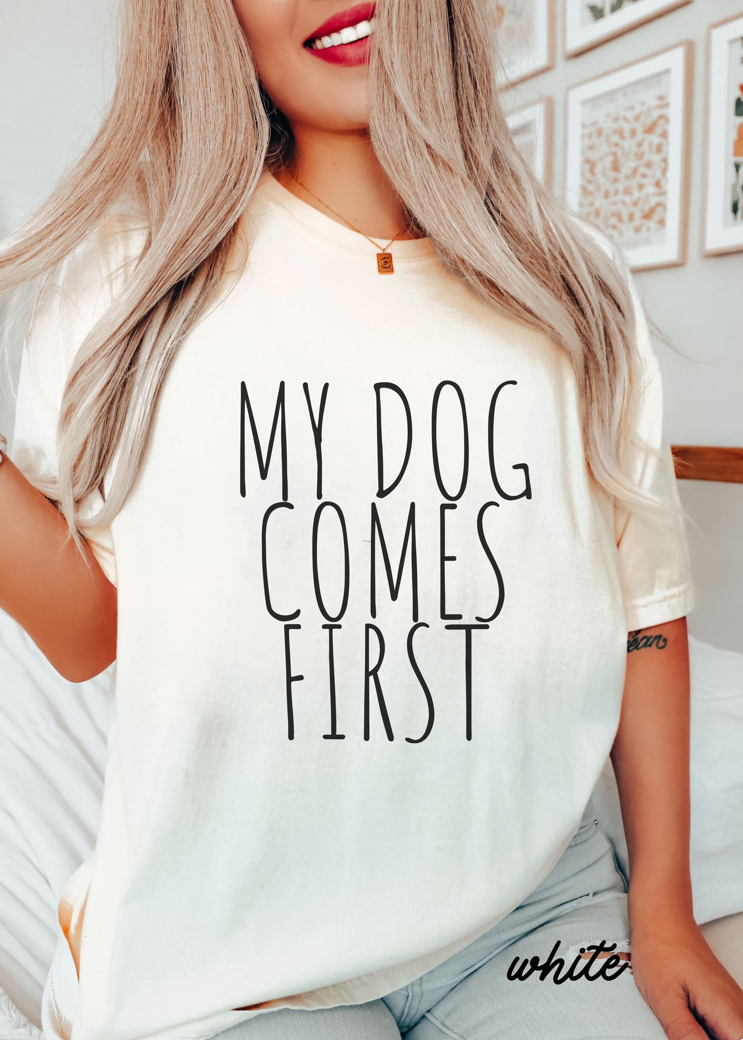 *Youth My Dog Comes First Tee *5 Colors (XS-XL)