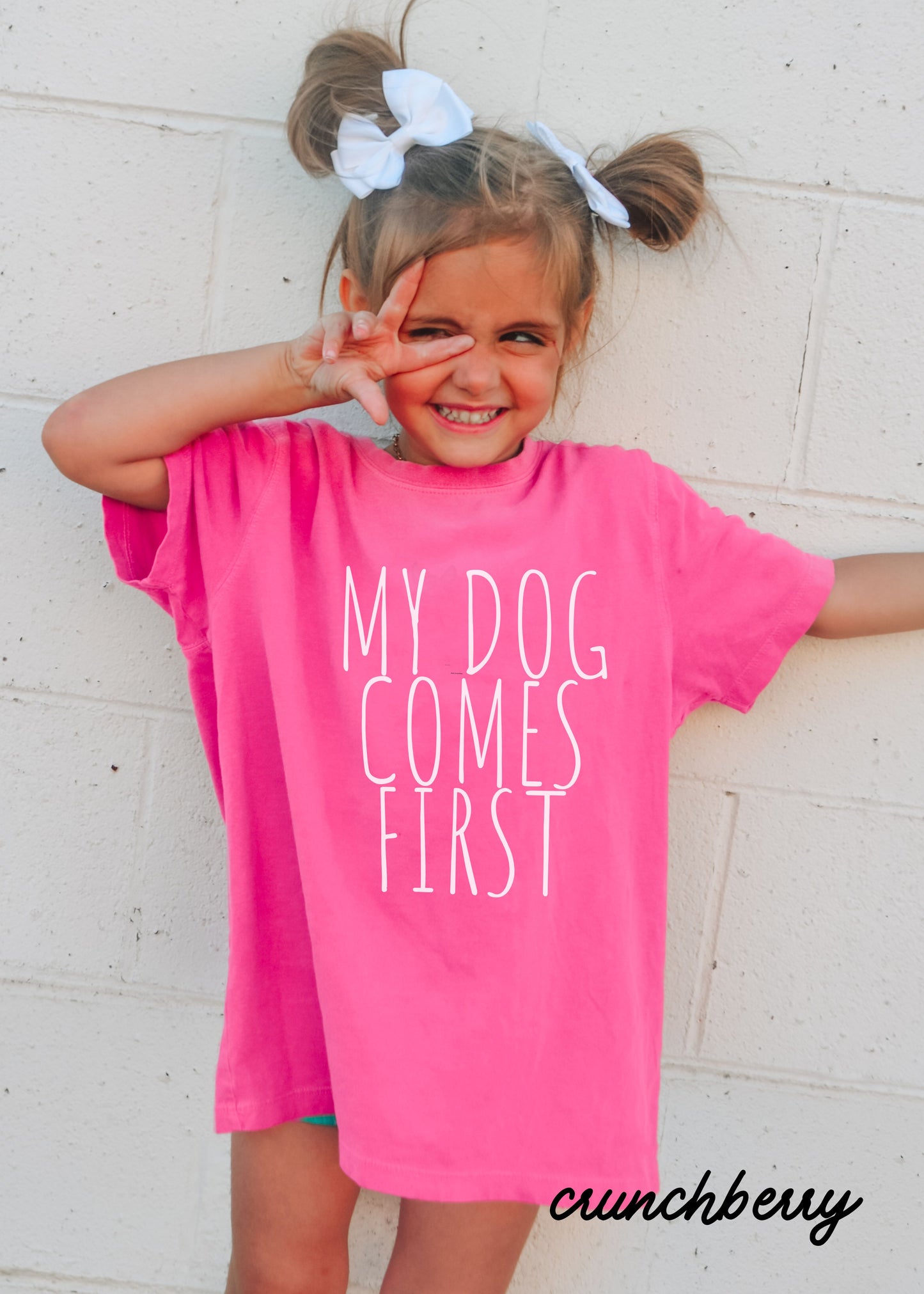 *Youth My Dog Comes First Tee *5 Colors (XS-XL)
