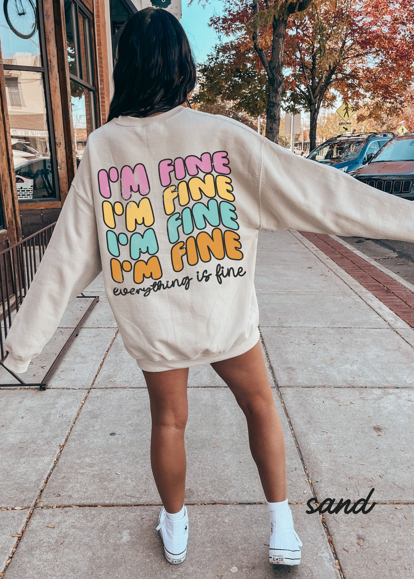 *Everything is Fine Colorful Sweatshirt *4 Colors (S-5X)