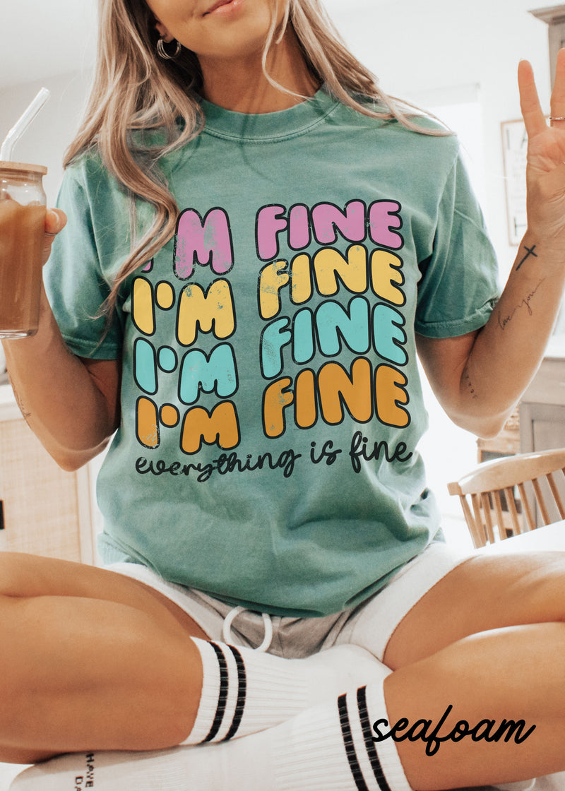 *Comfort Colors Everything is Fine Colorful Tee *6 Colors (S-4X)