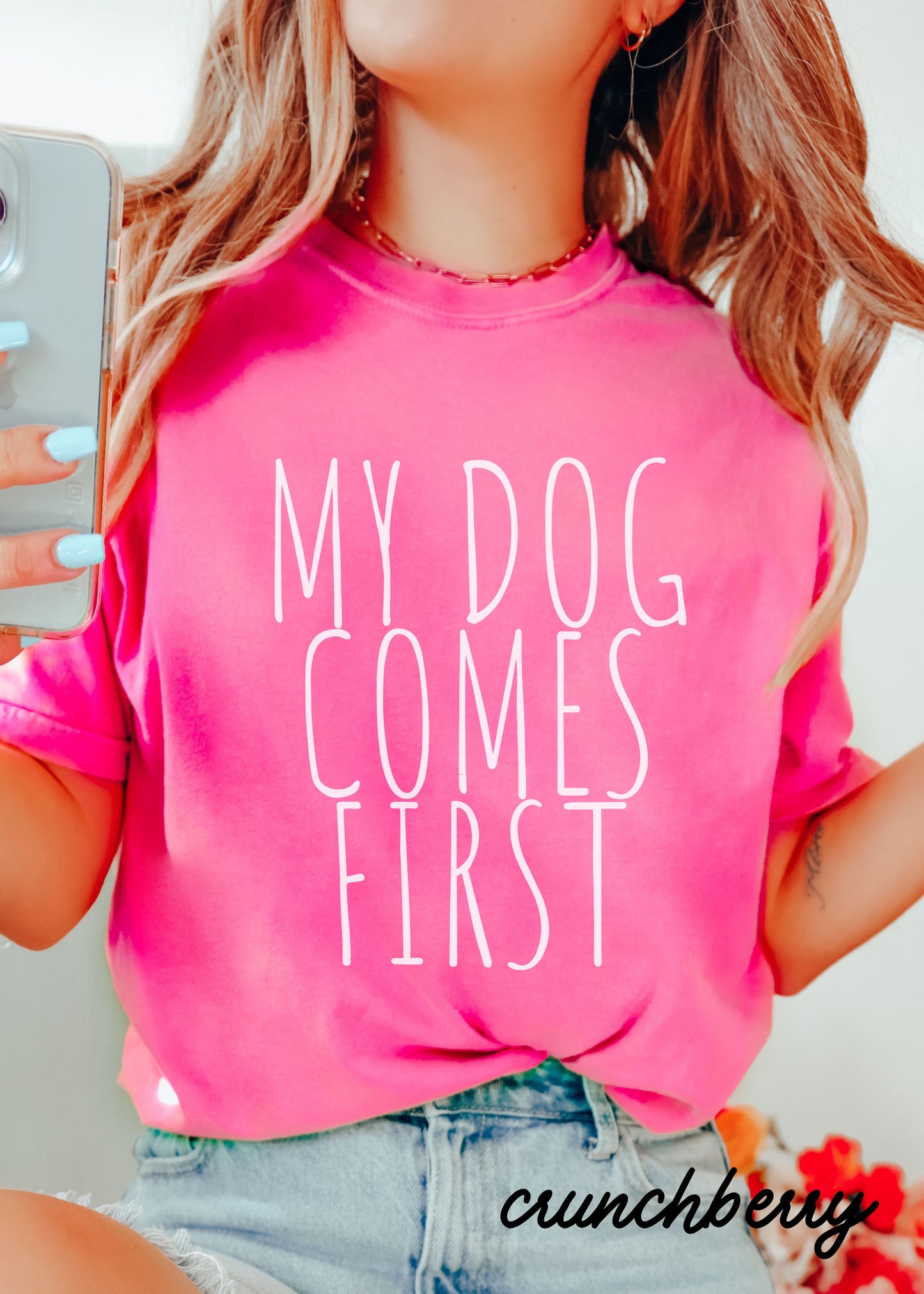 *Youth My Dog Comes First Tee *5 Colors (XS-XL)